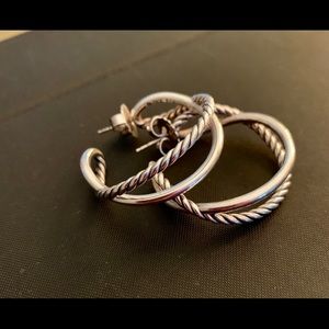 David Yurman Crossover Hoop Earrings